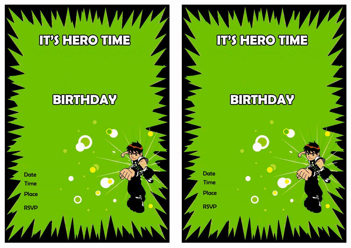 Ben 10 Birthday Invitations â Birthday Printable